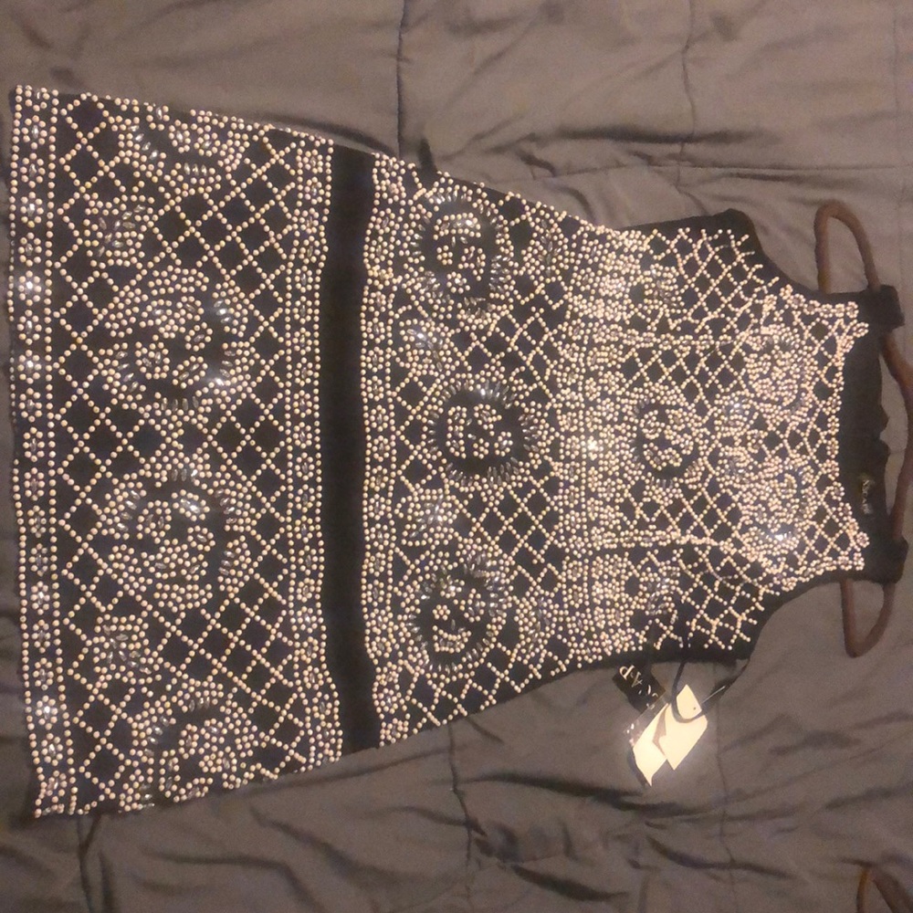 Xscape black beaded dress NWT size 12